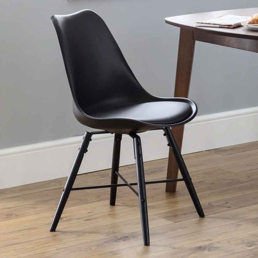 Kintar Black Plastic Chairs in Pair