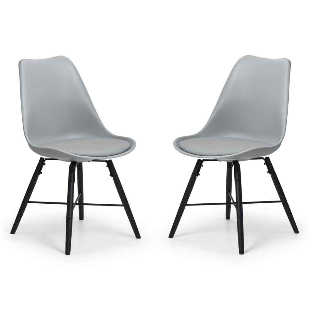 kintar grey plastic chairs with black legs in pair-image-132436