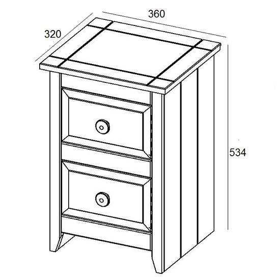 Kang 2 Drawers Petite Bedside Cabinet In Carbon And Pine