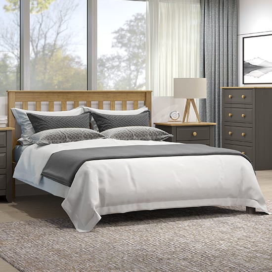 Read more about Kang wooden low end double bed in oak