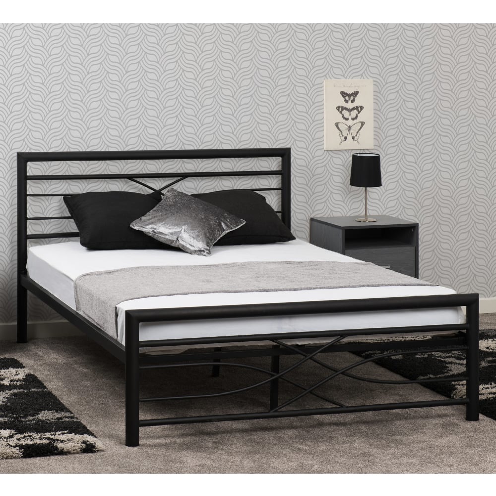 Product photograph of Kira Metal King Size Bed In Black from Furniture in Fashion