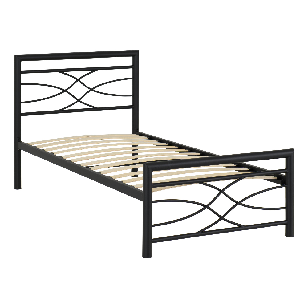Kira Metal Single Bed In Black