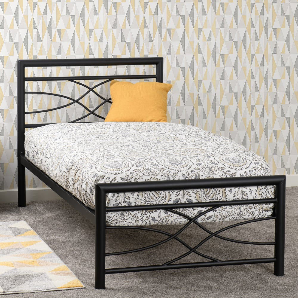 Read more about Kira metal single bed in black