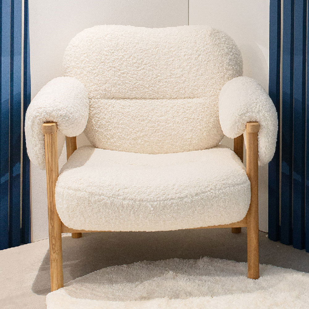 Kireva Polyester Armchair in Beige and Brown