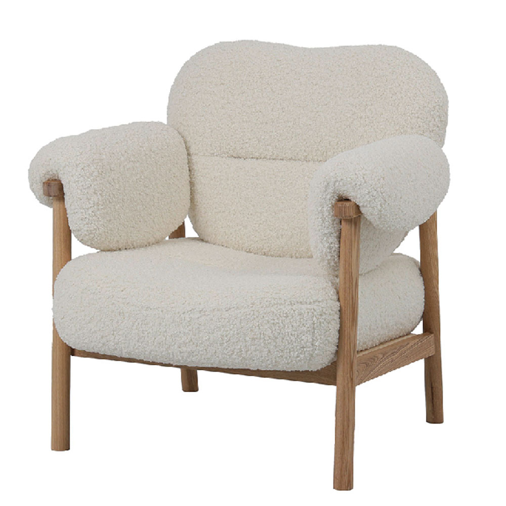 Kireva Polyester Armchair in Beige and Brown