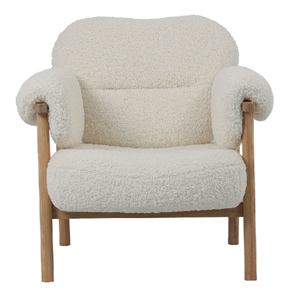 Kireva Polyester Armchair in Beige and Brown