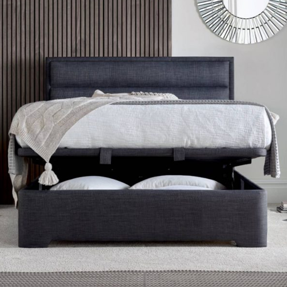 Kirkland Fabric Ottoman Storage Super King Size Bed In Slate