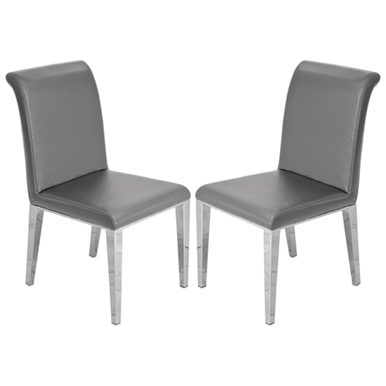 Photo of Kirkland grey faux leather dining chairs in pair