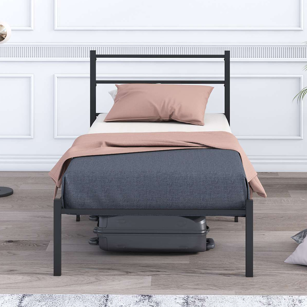 Kiroth Metal Single Bed in Black