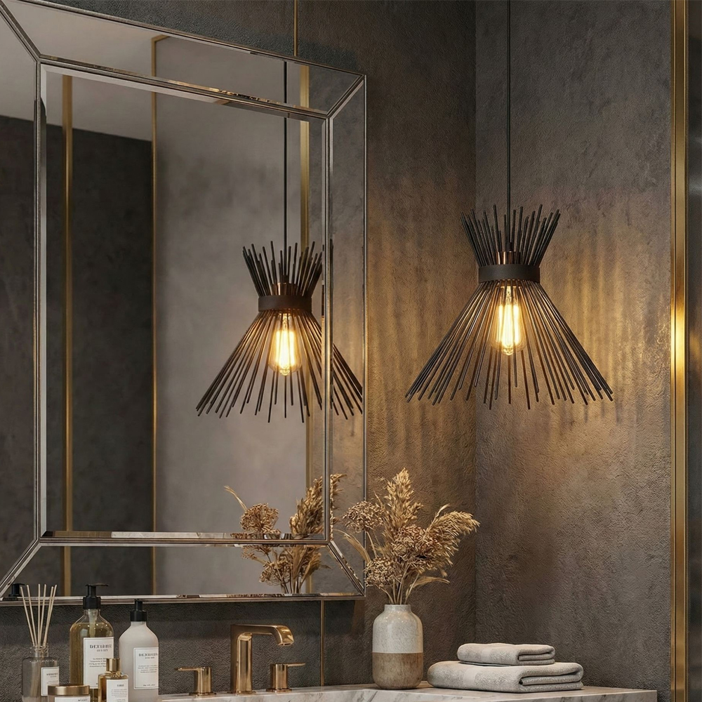 Kirpi Metal Ceiling Pendant Light in Black