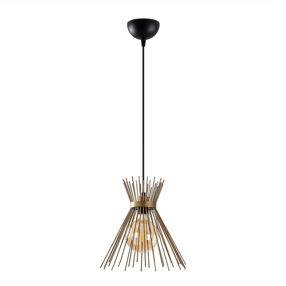 Kirpi Metal Ceiling Pendant Light in Gold and Black