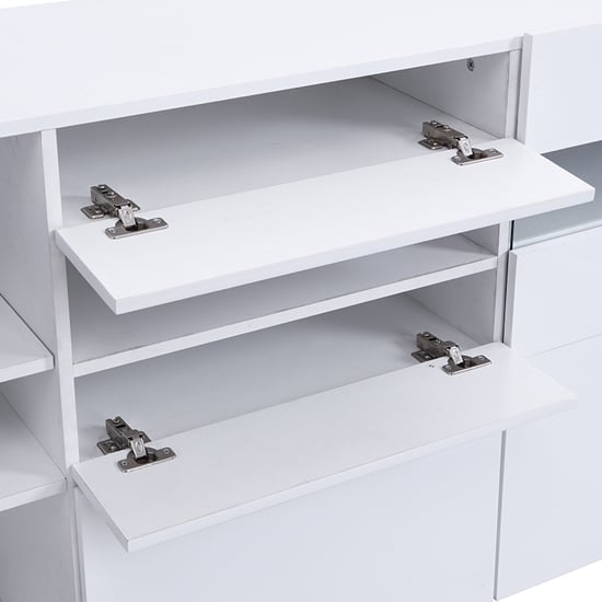 Kirsten High Gloss Sideboard In White With LED Lighting
