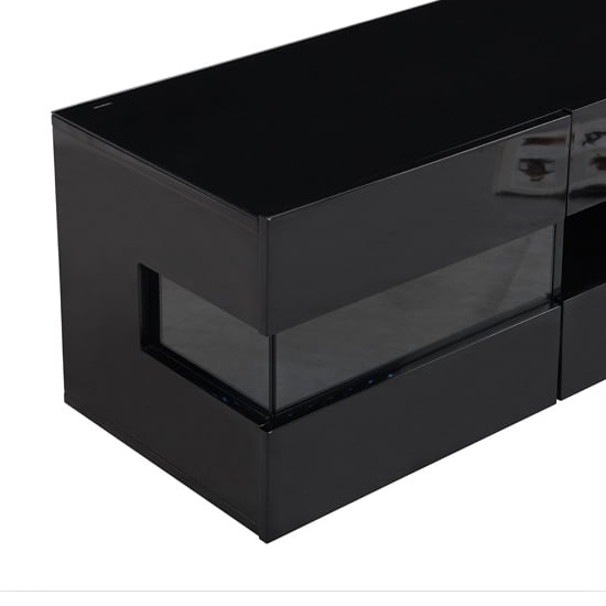 Kirsten High Gloss TV Stand In Black With LED Lighting_8