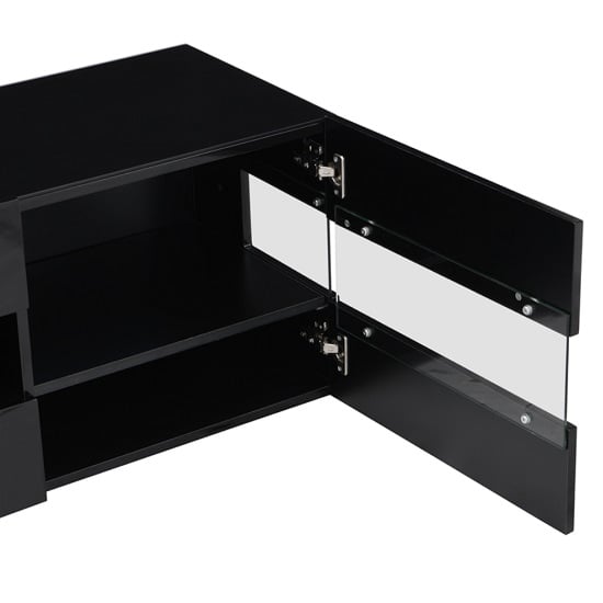 Kirsten High Gloss TV Stand In Black With LED Lighting_10
