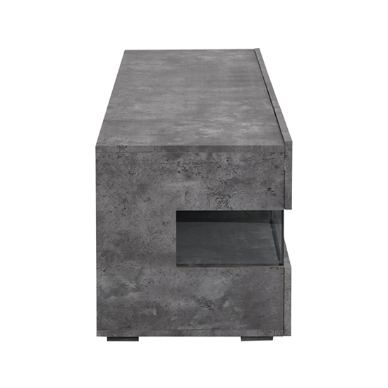 Kirsten Wooden TV Stand In Concrete Effect With LED Lighting