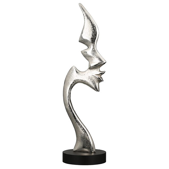 Photo of Kiss me aluminium sculpture in antique silver and black