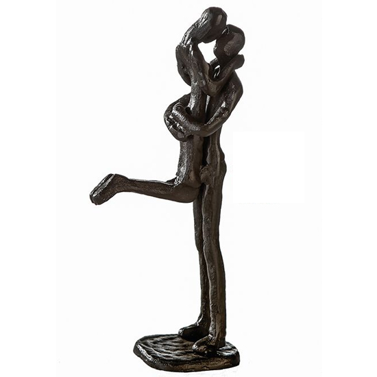 Kissing Iron Design Sculpture In Burnished Bronze