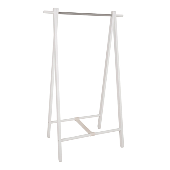 Read more about Kitchener wooden clothes rack in white and chrome