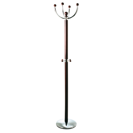 Kitchener Metal Coat Stand In Tobacco And Chrome
