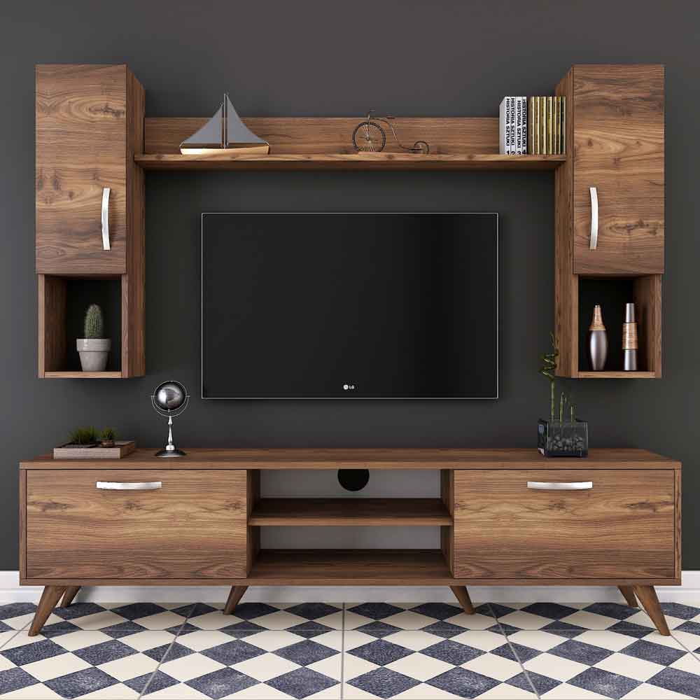 Kiyomi Wooden Entertainment Unit in Walnut