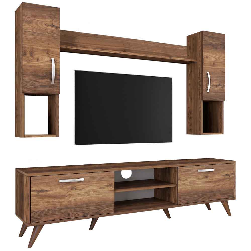 Kiyomi Wooden Entertainment Unit in Walnut