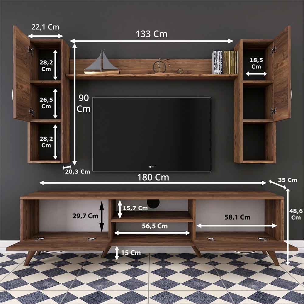 Kiyomi Wooden Entertainment Unit in Walnut