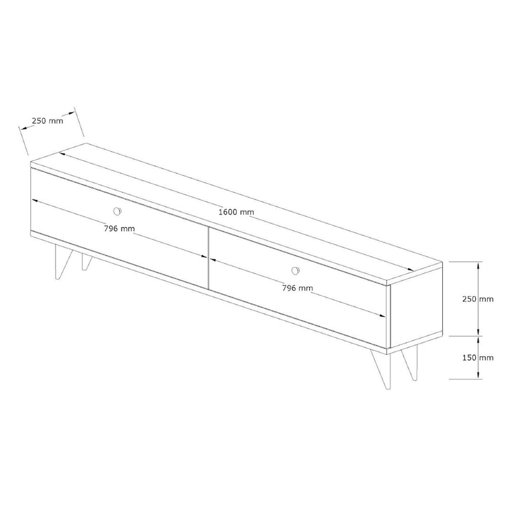 Kiyomi Wooden TV Stand with Plastic Legs in Walnut