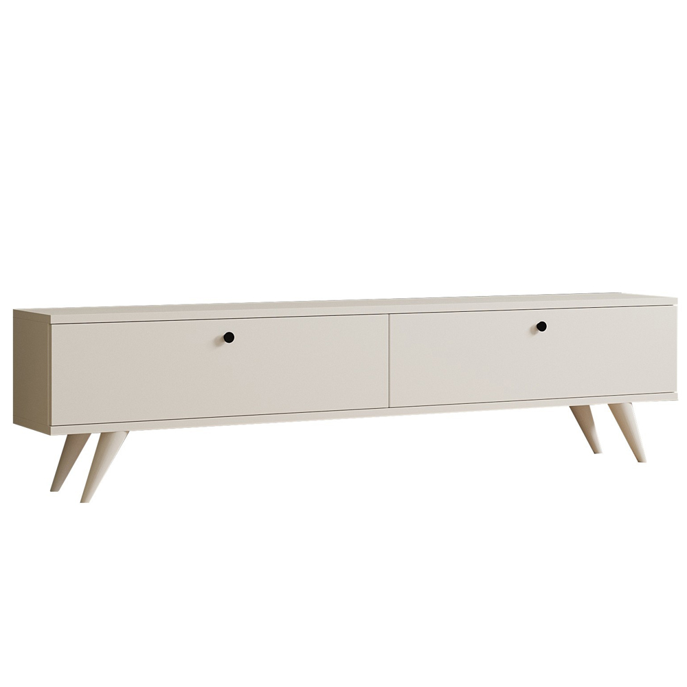 Kiyomi Wooden TV Stand with Plastic Legs in White
