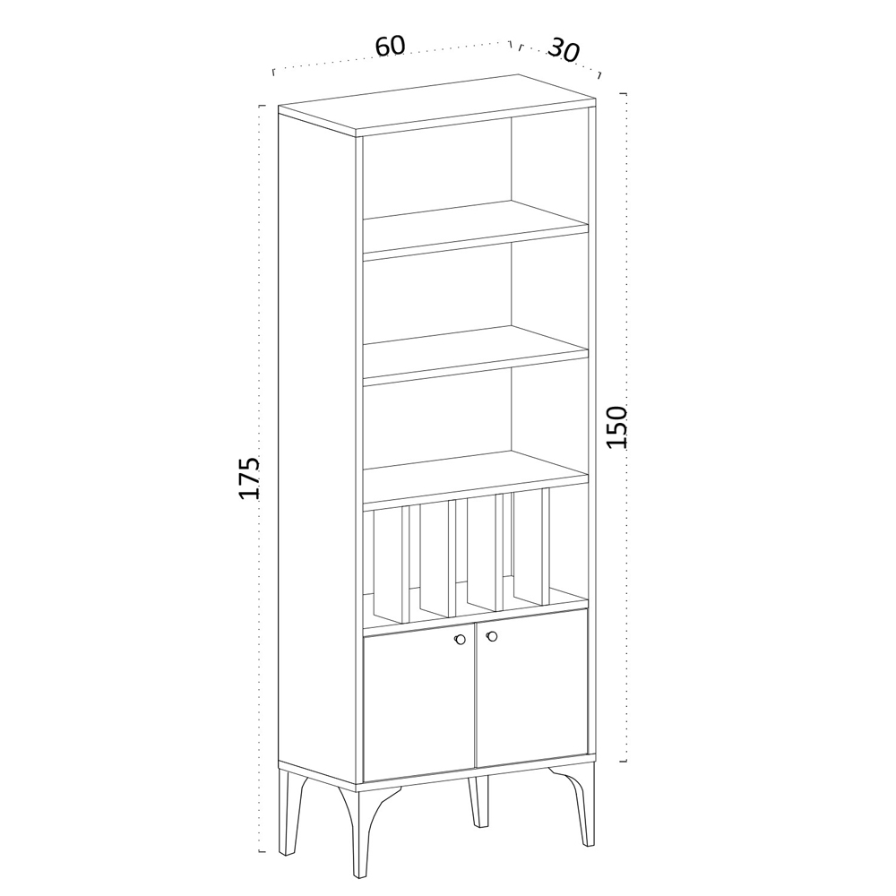 Kiyora Wooden Storage Furniture with 2 Doors in Sapphire Oak