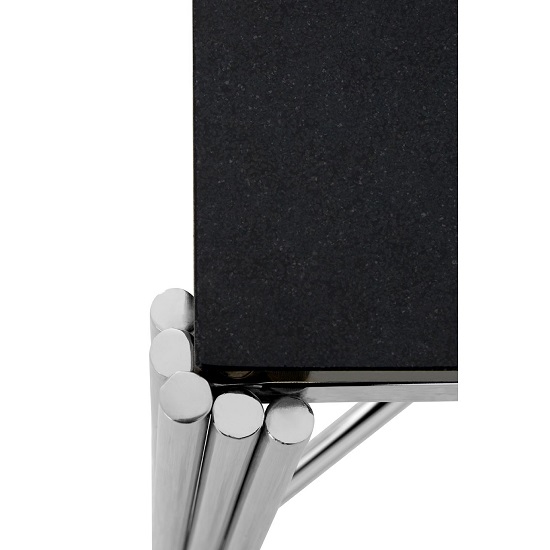 Gakyid Square Granite Top Side Table With Stainless Steel Frame