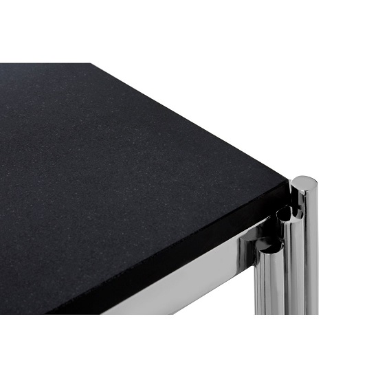 Gakyid Square Granite Top Side Table With Stainless Steel Frame