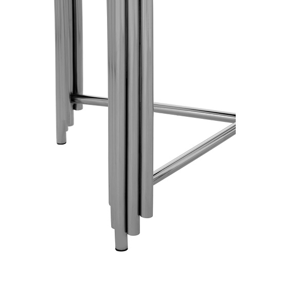 Gakyid Square Granite Top Side Table With Stainless Steel Frame