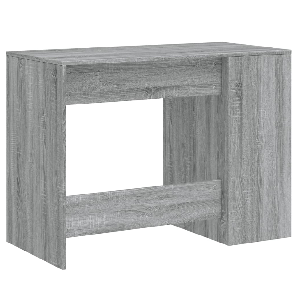 Knutsford Wooden Laptop Desk With 4 Shelves In Grey Sonoma