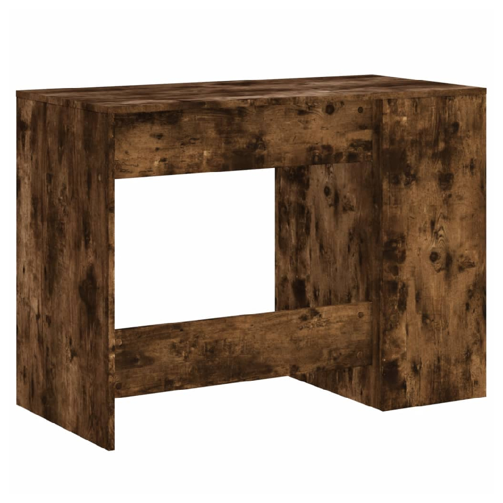 Knutsford Wooden Laptop Desk With 4 Shelves In Smoked Oak