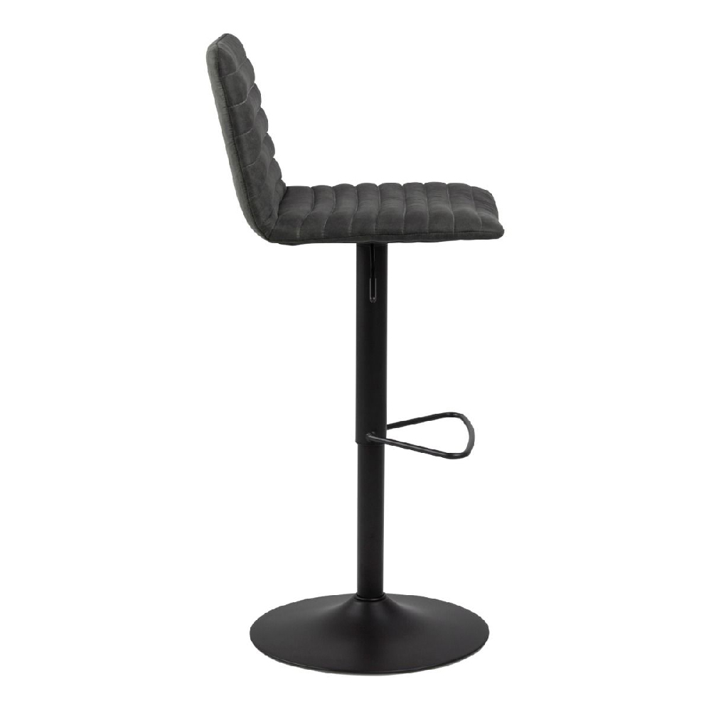 Kodak Anthracite Fabric Bar Stools With Metal Base In Pair
