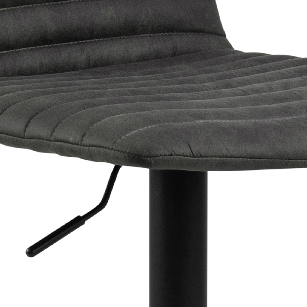 Kodak Anthracite Fabric Bar Stools With Metal Base In Pair