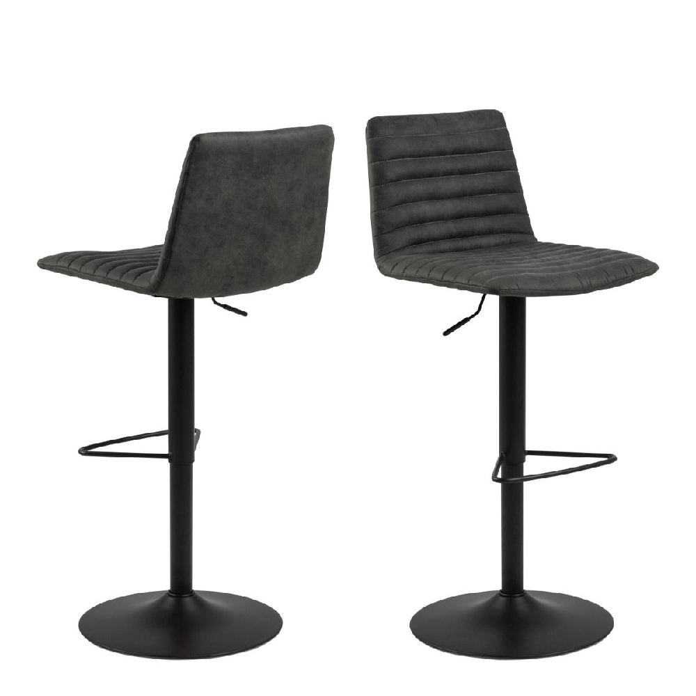 Read more about Kodak anthracite fabric bar stools with metal base in pair