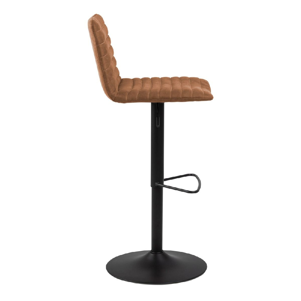 Kodak Brown Fabric Bar Stools With Metal Base In Pair