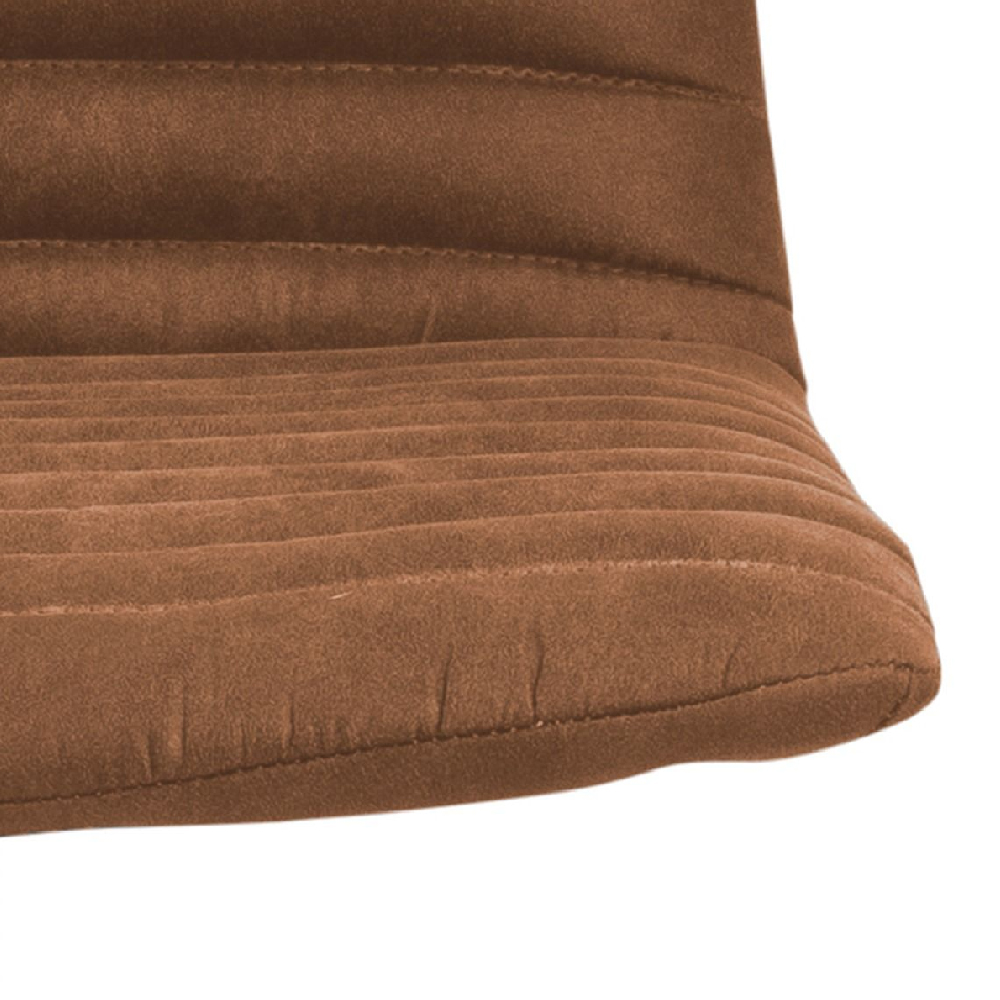 Kodak Brown Fabric Bar Stools With Metal Base In Pair