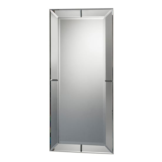 Product photograph of Kodak Full Length Bevelled Wall Mirror In Silver from Furniture in Fashion