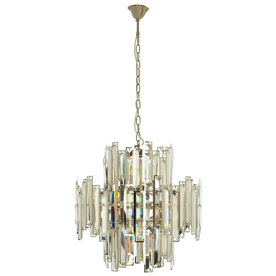 Kodak Small Clear Crystal Chandelier Ceiling Light In Silver