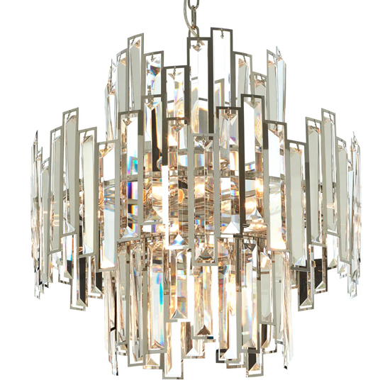 Kodak Small Clear Crystal Chandelier Ceiling Light In Silver