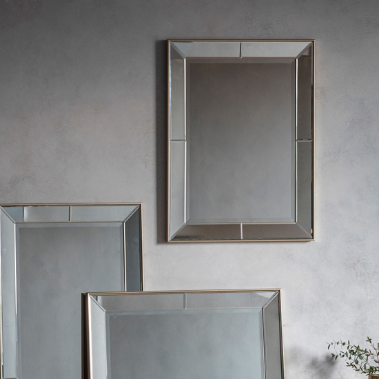 Kodak Small Rectangular Bevelled Wall Mirror In Silver Furniture in