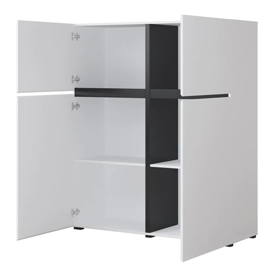 Kodak Wooden Highboard With 4 Doors In White