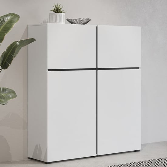 Read more about Kodak wooden highboard with 4 doors in white