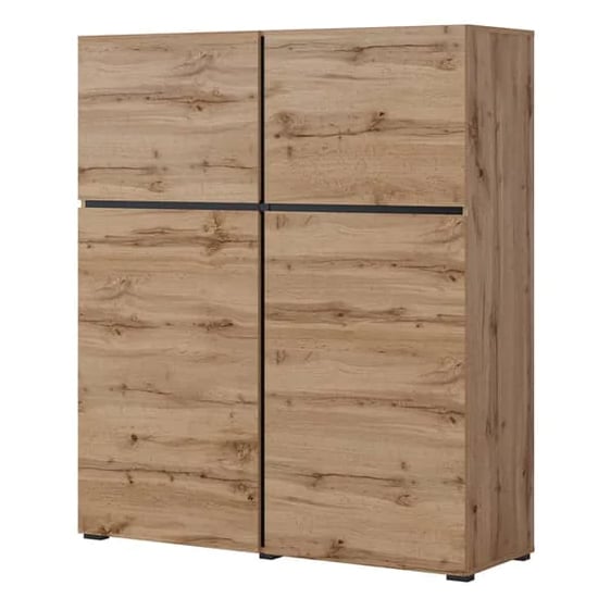 Kodak Wooden Highboard With 4 Doors In Wotan Oak