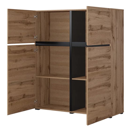Kodak Wooden Highboard With 4 Doors In Wotan Oak