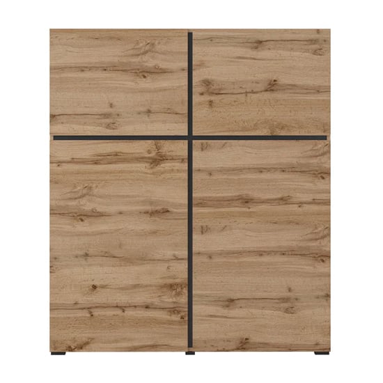 Kodak Wooden Highboard With 4 Doors In Wotan Oak