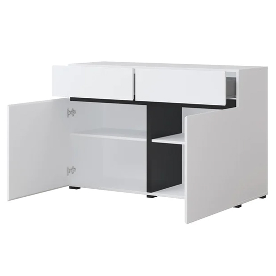 Kodak Wooden Sideboard With 2 Doors 2 Drawers In White