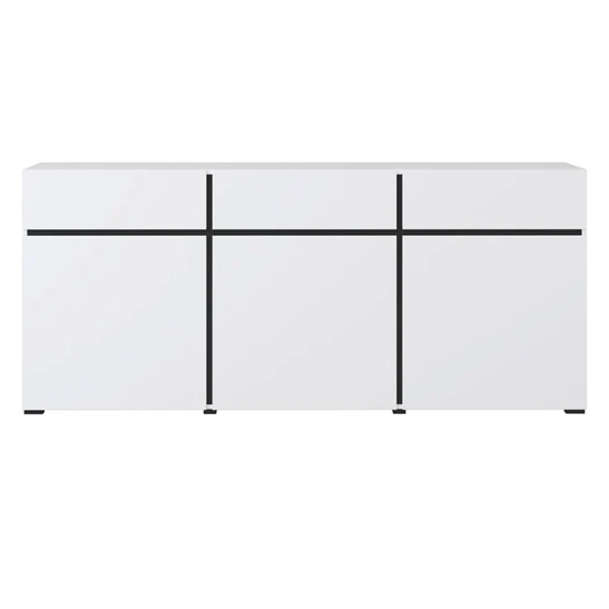 Kodak Wooden Sideboard With 3 Doors 3 Drawers In White